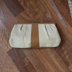 Vintage seagrass raffia clutch